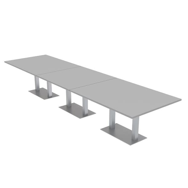 45 in W, 165.75 in L, 29 in H, Engineered Wood Top, Grey